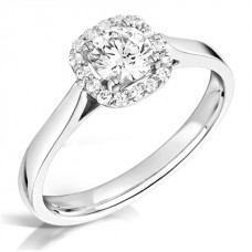 Classic Round Diamond Single Halo Ring