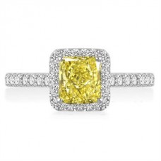 0.85ct Vs/fg Yellow Princess Diamond Ring
