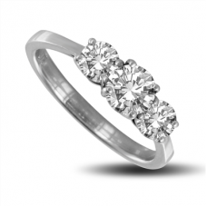 Round Diamond Trilogy Ring