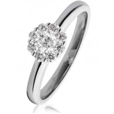 Elegant Round Diamond Cluster Ring
