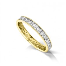 Full Set 3mm Round Diamond Wedding Ring