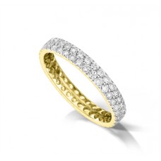 Double Row Full 3mm Diamond Wedding Ring