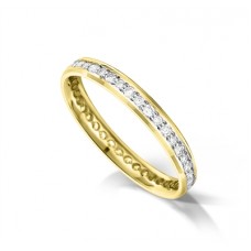 Modern 3mm Full Round Diamond Wedding Ring