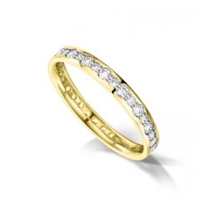 Modern 3mm Round Diamond Wedding Ring