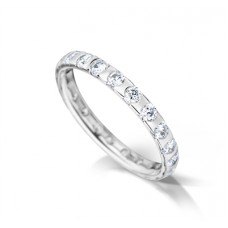 Full Set 2.5mm Round Diamond Wedding Ring