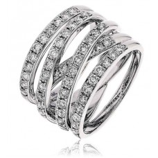 Criss Cross Round Diamond Dress Ring