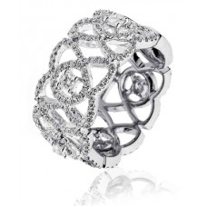 Elegant Patterned Round Diamond Dress Ring