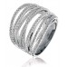 Elegant Criss Cross Round Diamond Dress Ring