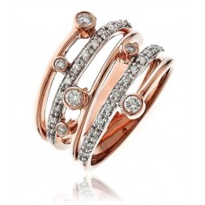 Elegant Swirl Round Diamond Dress Ring