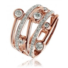 Elegant Swirl Round Diamond Dress Ring