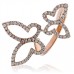 Double Butterfly Round Diamond Dress Ring