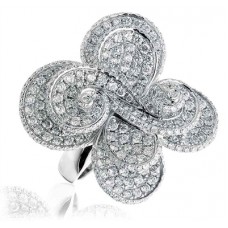 Modern Round Diamond Pave Cocktail Ring