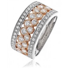 9.5mm Round Diamond Multi Row Dress Ring