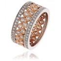 8mm Round Diamond Multi Row Dress Ring