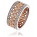 8mm Round Diamond Multi Row Dress Ring