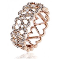 8mm Round Diamond Half Eternity Heart Ring