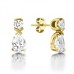 Round & Pear Diamond Drop Earrings