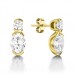 Oval & Round Diamond Drop Earrings