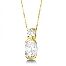 Oval & Round Diamond Designer Pendant