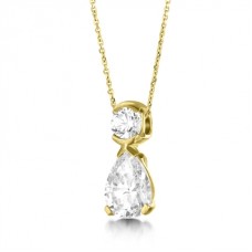 Round & Pear Diamond Designer Pendant