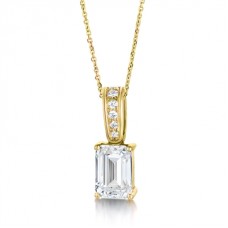 Emerald/round Diamond Designer Pendant