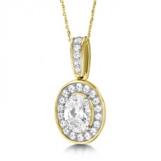 Oval Diamond Single Halo Pendant Oval Diamond Single Halo Pendant