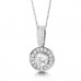Round Diamond Single Halo Pendant