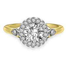 Floral Round Diamond Designer Ring