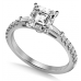 Tapered Baguette Asscher Diamond Ring With Shoulder Diamonds