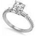Tapered Baguette Cushion Diamond Ring With Shoulder Diamonds