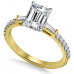 Tapered Baguette Emerald Diamond Ring With Shoulder Diamonds