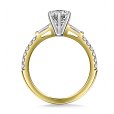 Tapered Baguette Marquise Diamond Ring With Shoulder Diamonds