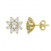 Round Diamond Flower Cluster Earrings