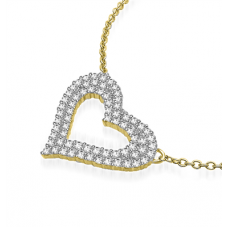 Embellished Open Heart Diamond Pendant