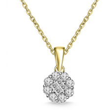 Invisible Set Princess & Round Diamond Pendant