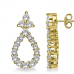 Graduated Tear Drop Round Diamond Earrings