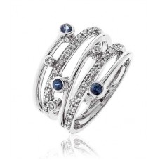 Blue Sapphire & Diamond Dress Ring