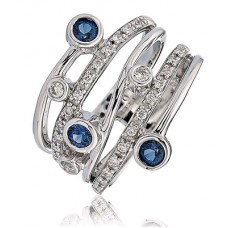 Blue Sapphire & Diamond Dress Ring