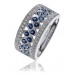 Blue Sapphire & Diamond Half Eternity/dress Ring