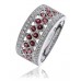Ruby & Diamond Half Eternity/dress Ring