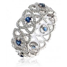 Blue Sapphire & Diamond Full Eternity/dress Ring Blue Sapphire & Diamond Full Eternity/dress Ring