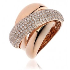 Modern Round Diamond Pave Dress Ring
