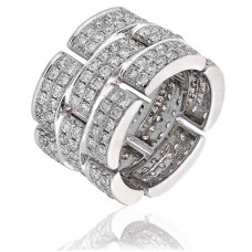 Modern Round Diamond Pave Dress Ring