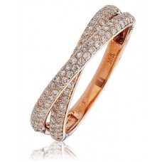 Elegant Round Diamond Cross Over Dress Ring