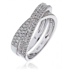 Modern Round Diamond Cross Over Dress Ring Modern Round Diamond Cross Over Dress Ring