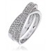 Modern Round Diamond Cross Over Dress Ring Modern Round Diamond Cross Over Dress Ring