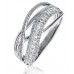 Elegant Round Diamond Cross Over Dress Ring