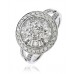 Round & Baguette Diamond Pave Cluster Ring