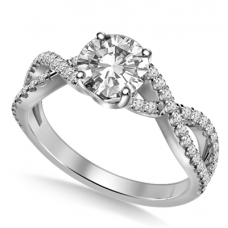 Infinity Twist Round Diamond Vintage Engagement Ring