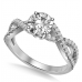 Infinity Twist Round Diamond Vintage Engagement Ring